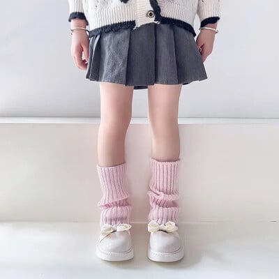 Y2K tömör kötött lábmelegítő japán meleg zokni gyerekek halmozott leggings JK fűszeres lány balett zokni Lolita harisnya ősz tél