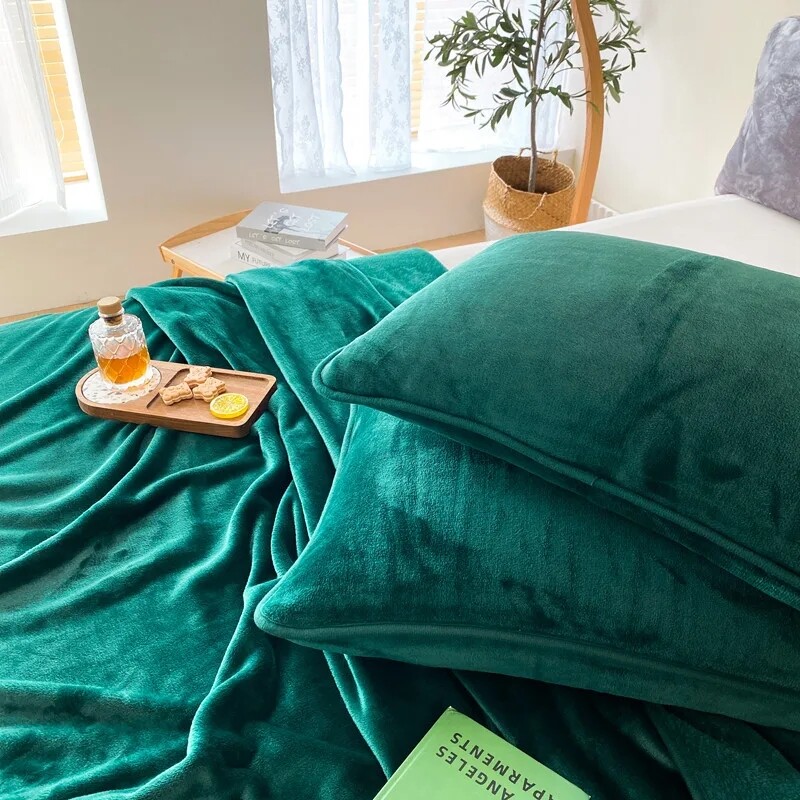 Flanelinė vilna antklodė šilta pliušinė aksominė antklodė tamsiai žalia patalynė lovatiesė Namų tekstilė 200*230cm vasarinė antklodė
