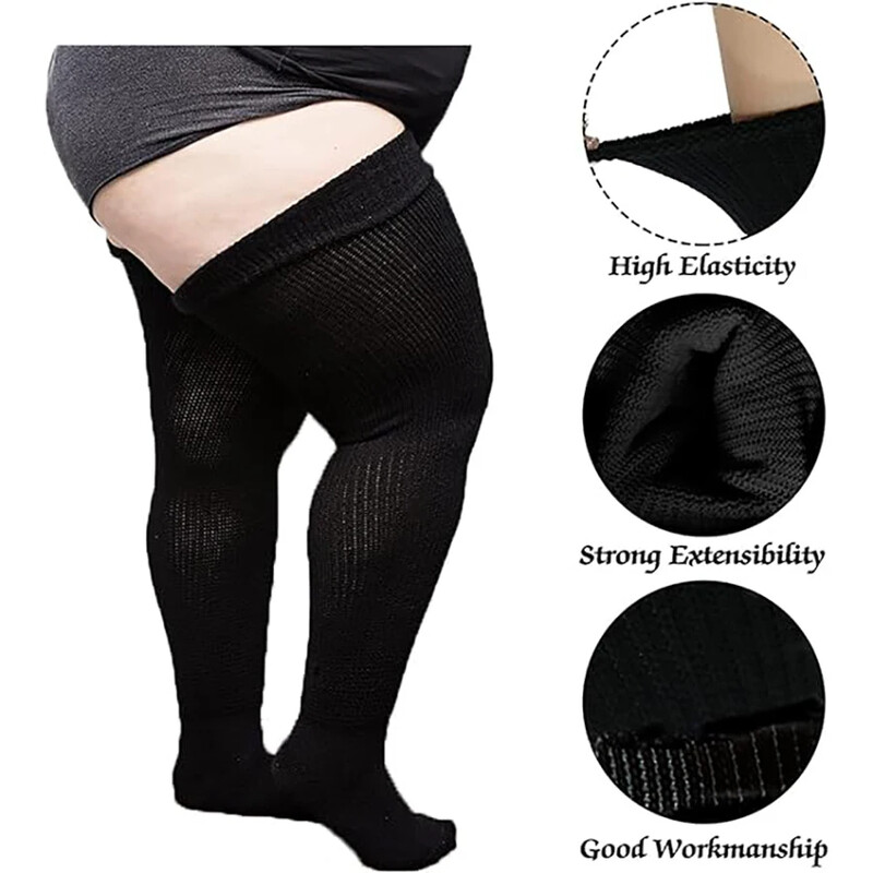American Trends Plus Size Γυναικείες κάλτσες με ψηλό μηρό για χοντρό μηρό Πολύ μακριές κάλτσες πάνω από το γόνατο Κάλτσες για μπότες θερμαντήρες ποδιών