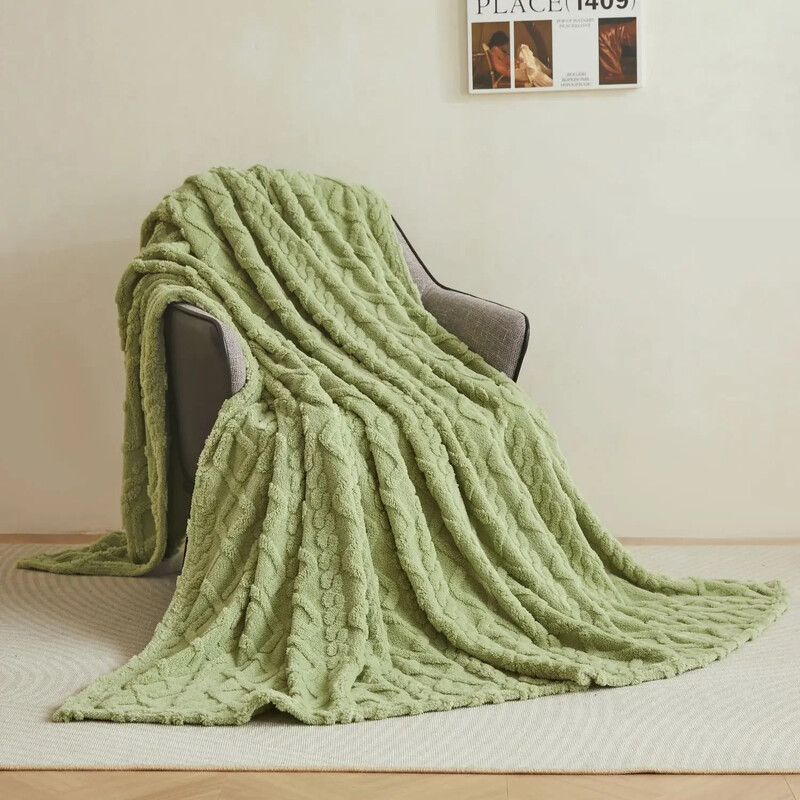 Pături de flanel din lână de corali pentru paturi, de culoare solidă, primăvară, iarnă, moale, caldă, cuvertură de pat, husă de canapea, pături în carouri de pluș Tafurong