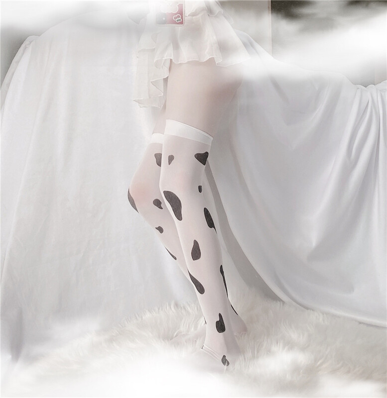 2 ks dámskych dlhých stehien vysokých ponožiek s kravským vzorom nad kolená, cosplay doplnky, pančuchy, návleky na nohy, anime pančuchy, nové