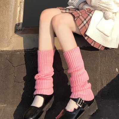 Японски Y2K Lolita Girls Lace Bow Leg Warmers Дамски телешки топли плетени стример калъфи за крака JK Bow Princess Style Slouch Socks