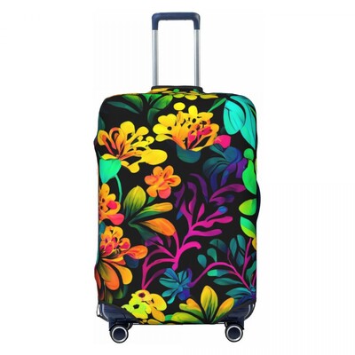 Tankus gėlėtas lagamino užvalkalas Spalva gėlės kruizinių kelionių apsauga skrydžio elastingi bagažo priedai