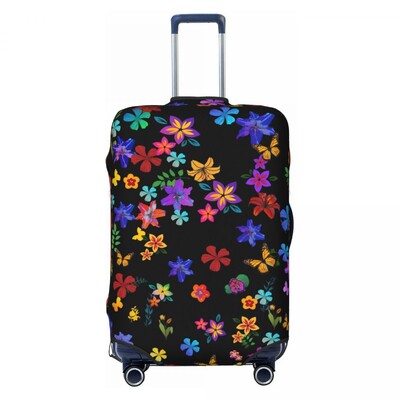 Tankus gėlėtas lagamino užvalkalas Spalva gėlės kruizinių kelionių apsauga skrydžio elastingi bagažo priedai