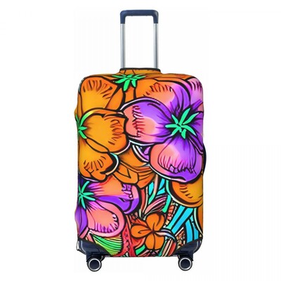 Tankus gėlėtas lagamino užvalkalas Spalva gėlės kruizinių kelionių apsauga skrydžio elastingi bagažo priedai