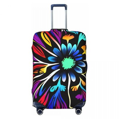 Tankus gėlėtas lagamino užvalkalas Spalva gėlės kruizinių kelionių apsauga skrydžio elastingi bagažo priedai