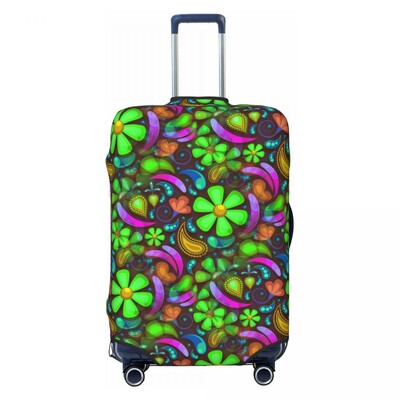 Tankus gėlėtas lagamino užvalkalas Spalva gėlės kruizinių kelionių apsauga skrydžio elastingi bagažo priedai