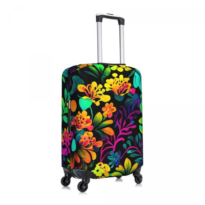 Tankus gėlėtas lagamino užvalkalas Spalva gėlės kruizinių kelionių apsauga skrydžio elastingi bagažo priedai