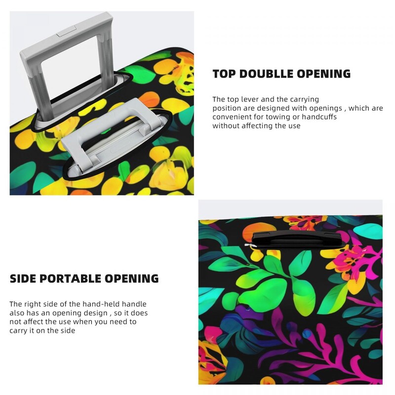 Tankus gėlėtas lagamino užvalkalas Spalva gėlės kruizinių kelionių apsauga skrydžio elastingi bagažo priedai