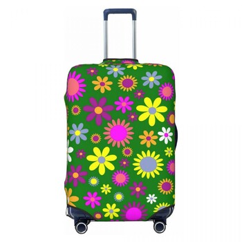 Flower Power Suitcase Cover Bright Floral Flight Cruise Trip Забавна защита на куфара за багаж