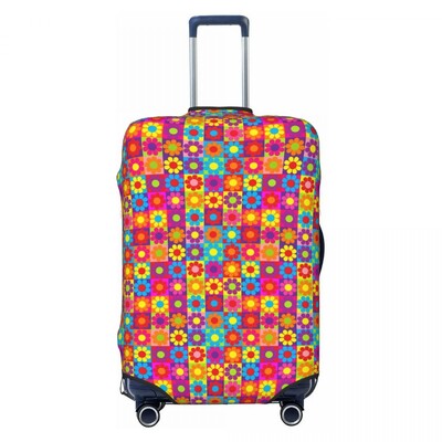 Flower Power bőröndhuzat Fényes virágos, repülős körutazás szórakoztató csomagtartó védelem