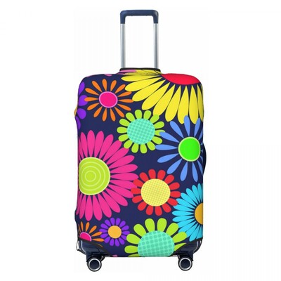 Flower Power bőröndhuzat Fényes virágos, repülős körutazás szórakoztató csomagtartó védelem