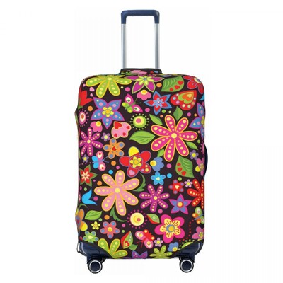 Flower Power bőröndhuzat Fényes virágos, repülős körutazás szórakoztató csomagtartó védelem