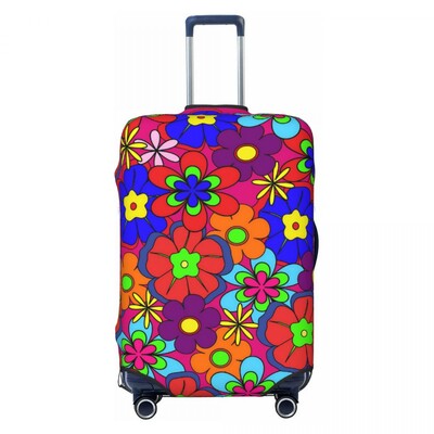 Flower Power bőröndhuzat Fényes virágos, repülős körutazás szórakoztató csomagtartó védelem