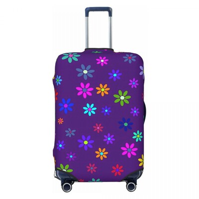 Flower Power bőröndhuzat Fényes virágos, repülős körutazás szórakoztató csomagtartó védelem