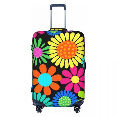 Flower Power bőröndhuzat Fényes virágos, repülős körutazás szórakoztató csomagtartó védelem