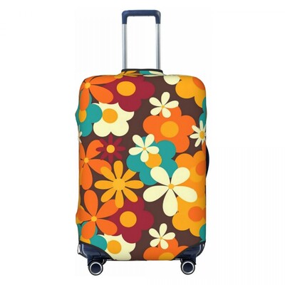 Flower Power bőröndhuzat Fényes virágos, repülős körutazás szórakoztató csomagtartó védelem
