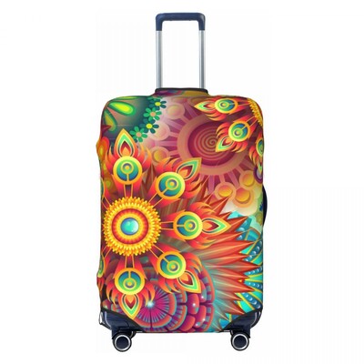 Flower Power bőröndhuzat Fényes virágos, repülős körutazás szórakoztató csomagtartó védelem