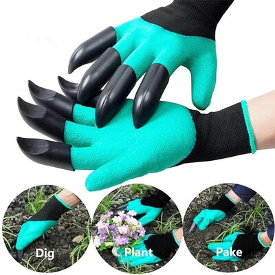 Dārza rakšanas cimdi Elpojoši ūdensizturīgi dārza stādīšanas un zāles vilkšanas rīks plastmasas 4/8 spīļu stādīšanas rakšanas dūraiņi