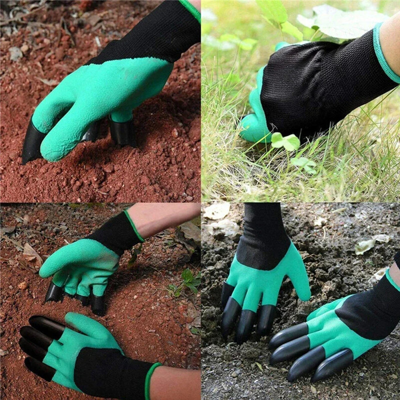 Záhradnícke rukavice na kopanie, priedušné, vodotesné, záhradné, sadenie a ťahanie trávy, plastové 4/8 pazúry, sadenie a kopanie, rukavice