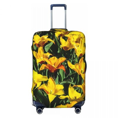 Baltos lelijos gėlėtas lagamino viršelis gėlės Spausdinti Linksmas kruizinis kelionės apsauginis bagažo dėklas Skrydis