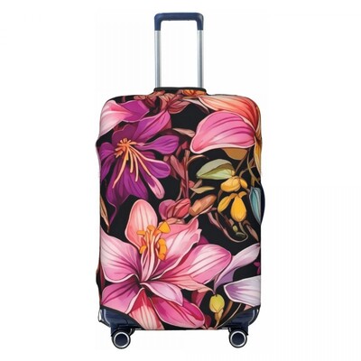 Baltos lelijos gėlėtas lagamino viršelis gėlės Spausdinti Linksmas kruizinis kelionės apsauginis bagažo dėklas Skrydis