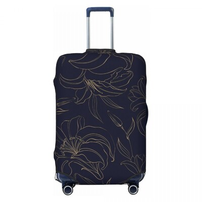 Baltos lelijos gėlėtas lagamino viršelis gėlės Spausdinti Linksmas kruizinis kelionės apsauginis bagažo dėklas Skrydis