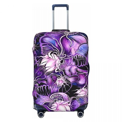 Baltos lelijos gėlėtas lagamino viršelis gėlės Spausdinti Linksmas kruizinis kelionės apsauginis bagažo dėklas Skrydis