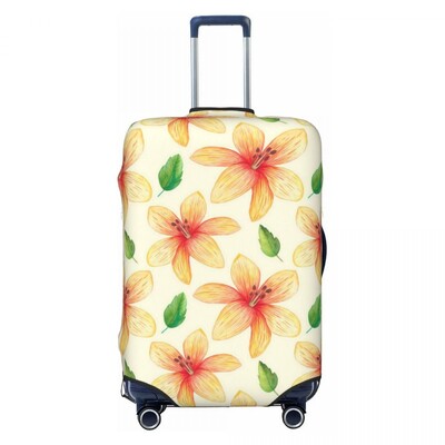 Baltos lelijos gėlėtas lagamino viršelis gėlės Spausdinti Linksmas kruizinis kelionės apsauginis bagažo dėklas Skrydis
