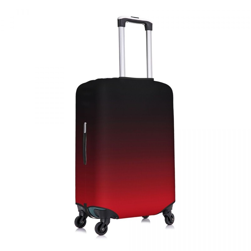 Jasne červený a čierny ombre kryt na kufor, minimalistický gradient, užitočný chránič batožiny pre firmy