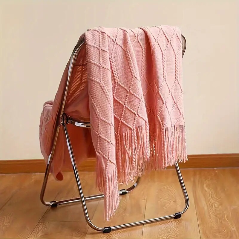 Ružové nadrozmerné darčekové deky, žakárové textúrované mäkké pletené deky, prehoz na posteľ, vintage poťah na pohovku na Deň matiek