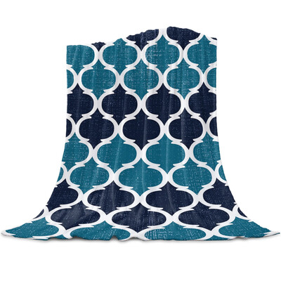 Cuvertură geometrică, albastru, verde, degradat, turcoaz, unisex, pentru copii, cuvertură de pat, cuvertură, durabilă, caldă, confortabilă.