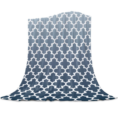 Cuvertură geometrică, albastru, verde, degradat, turcoaz, unisex, pentru copii, cuvertură de pat, cuvertură, durabilă, caldă, confortabilă.