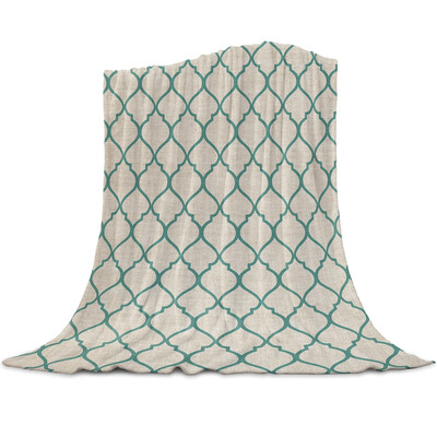 Cuvertură geometrică, albastru, verde, degradat, turcoaz, unisex, pentru copii, cuvertură de pat, cuvertură, durabilă, caldă, confortabilă.