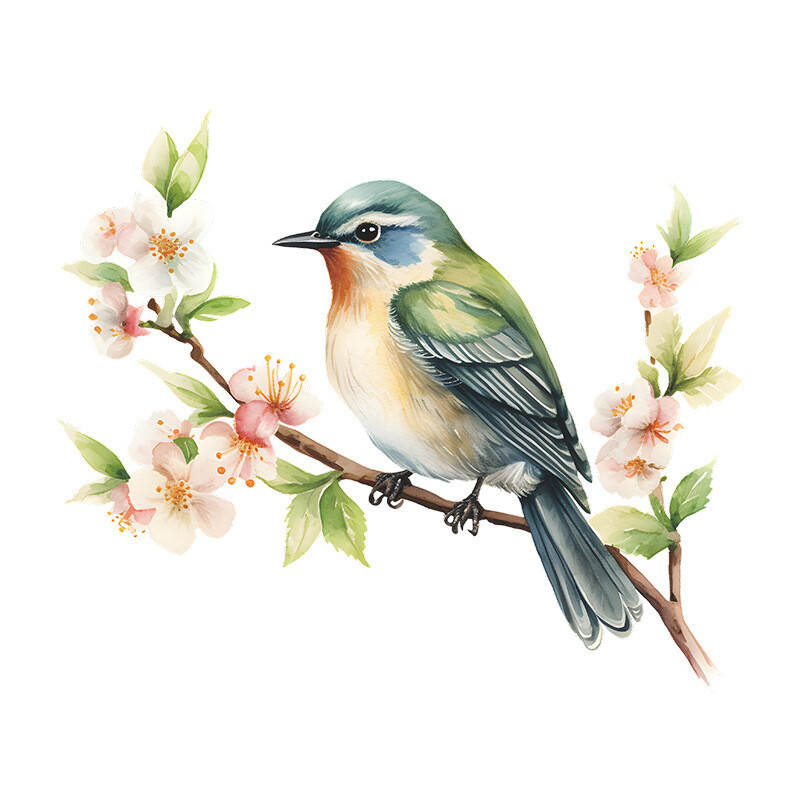 Външна търговия Свети Валентин романтична двойка цветя и птици спалня тоалетна декорация на дома стикери за стена стикери самозалепващи се на едро трансгранични