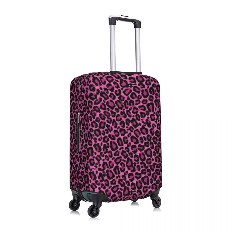 Funky leopardový obal na kufor, ružový, čierny, bodkovaný, letový, biznis, praktické doplnky na batožinu, chránič