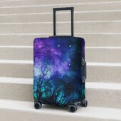 Kryt na kufor s potlačou fantázie a magického lesa, snívajúca hviezdna obloha, chránič na plavbu, dovolenku, užitočný obal na batožinu