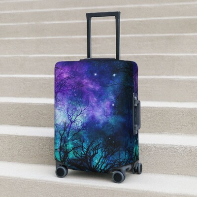 Κάλυμμα βαλίτσας εκτύπωσης Fantasy Magical Forest Dreaming Starry Sky Cruise Trip Protector Vacation Χρήσιμη θήκη αποσκευών