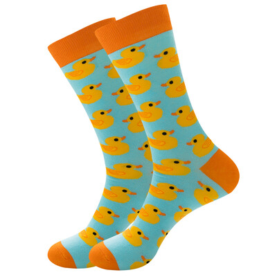 Șosete noi fericite pentru bărbați, femei, noutate, cu desene animate, din bumbac pieptănat, amuzanți, șosete lungi, groase, pentru bărbați, de mari dimensiuni, Harajuku