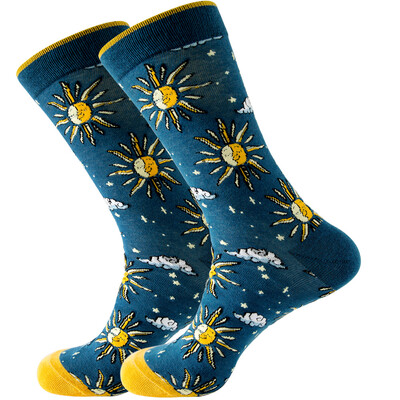 Șosete noi fericite pentru bărbați, femei, noutate, cu desene animate, din bumbac pieptănat, amuzanți, șosete lungi, groase, pentru bărbați, de mari dimensiuni, Harajuku