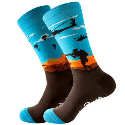 Șosete noi fericite pentru bărbați, femei, noutate, cu desene animate, din bumbac pieptănat, amuzanți, șosete lungi, groase, pentru bărbați, de mari dimensiuni, Harajuku