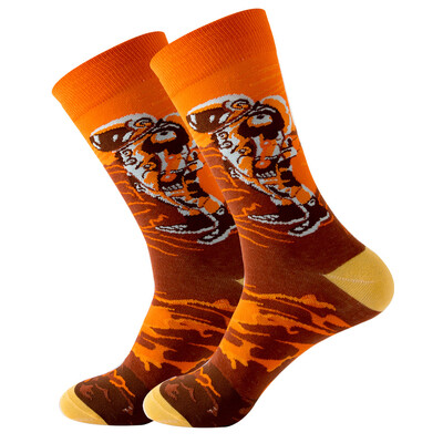 Șosete noi fericite pentru bărbați, femei, noutate, cu desene animate, din bumbac pieptănat, amuzanți, șosete lungi, groase, pentru bărbați, de mari dimensiuni, Harajuku