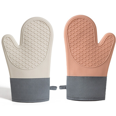2 tk paksenenud silikoonkindad ahju soojusisolatsiooniga sõrmekindad toiduvalmistamiseks mikrolaineahjus libisemiskindla haardega potihoidja köögi küpsetustööriist