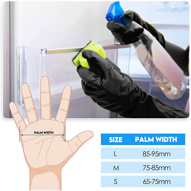 Latekso valymo juodos pirštinės Plaukų dažymo pirštinės Virtuvė Maisto gaminimas Sodo valymo pirštinės vandeniui atspari guma
