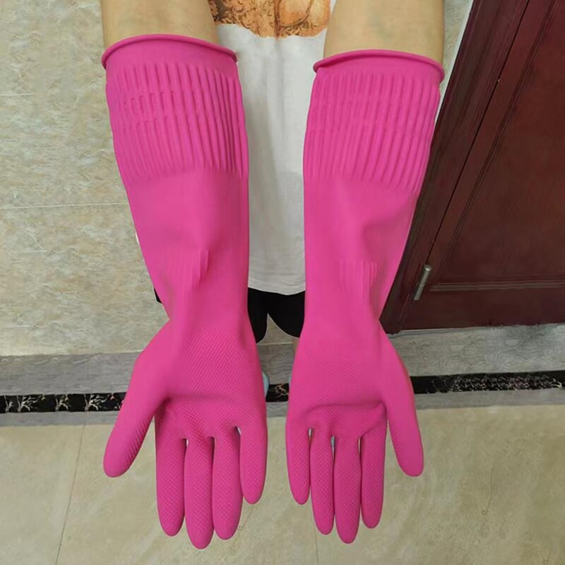 Bekvapės natūralios gumos pirštinės vandeniui atsparios dėmėms atsparios indų plovimo pirštinės su neslystančia konstrukcija, izoliuotos šilumą indams