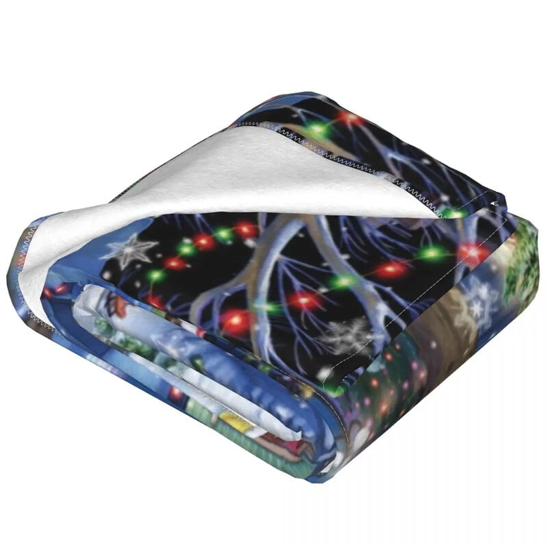 Dekoravimas Kalėdoms Super Minkšta antklodė Žieminis Sniego senelis Atostogų antklodė Žieminė Juokinga flanelinė lovatiesė Sofos lovos užvalkalas