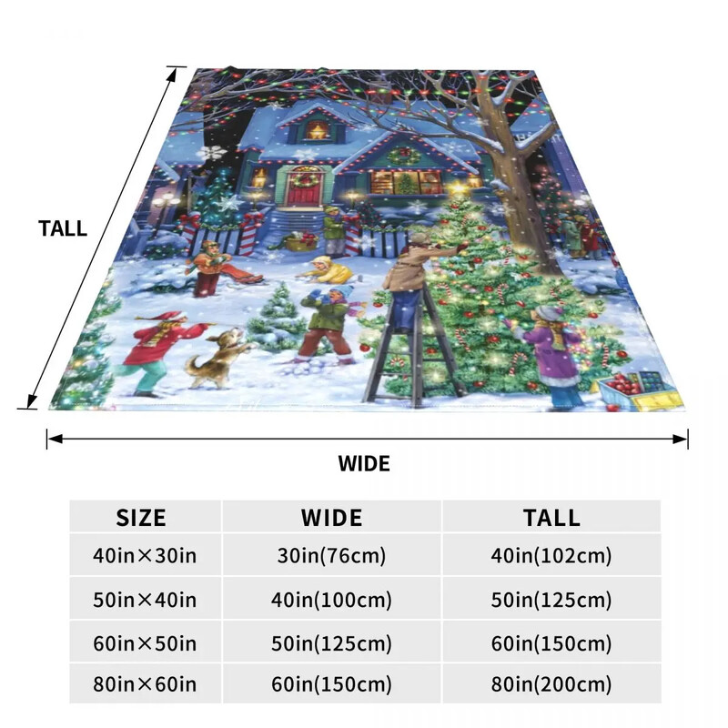 Dekoravimas Kalėdoms Super Minkšta antklodė Žieminis Sniego senelis Atostogų antklodė Žieminė Juokinga flanelinė lovatiesė Sofos lovos užvalkalas