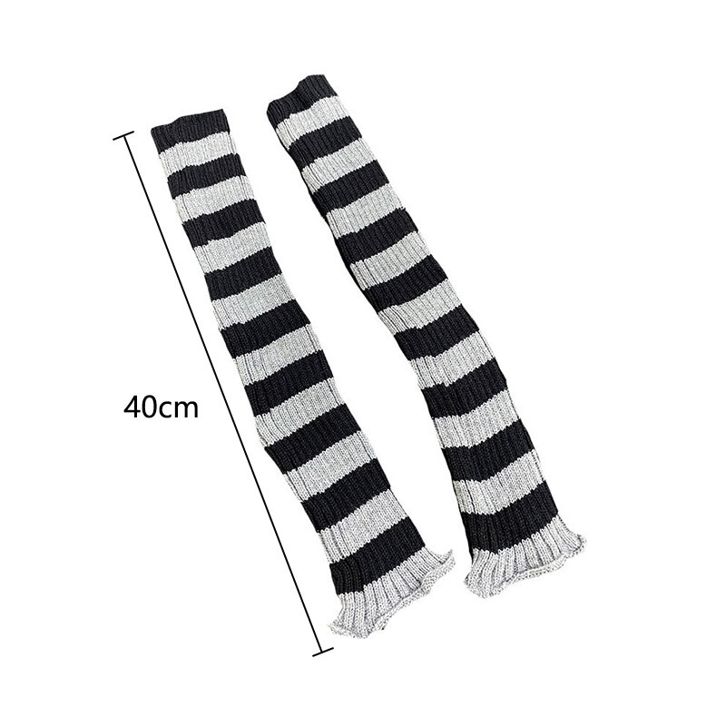 Gotički pleteni grijač za noge Japanska pruga Labava navlaka za čarape Cool Girl Ležerna čarapa za zaštitu nogu Harajuku Manžete za čizme