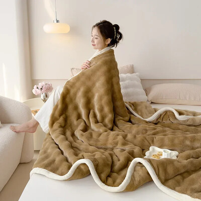 Luksuzna mekana deka od umjetnog krzna Fuzzy plišani pokrivač na krevetu Karirane deke i pokrivači za kauč za dnevni boravak spavaća soba