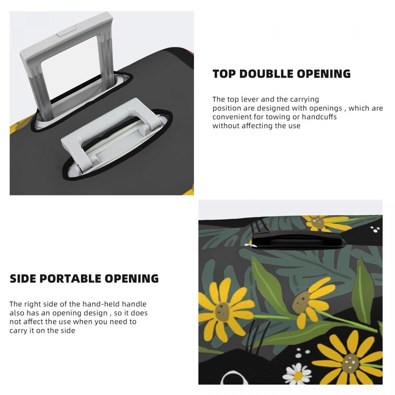 Husă valiză pisică neagră Zbor cu flori Funcții de bagaje pentru afaceri Protector